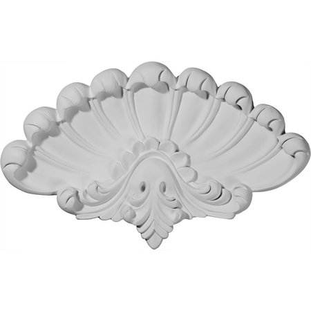 EKENA MILLWORK 15"W x 9 1/4"H x 1 1/8"P Sea Shell Center Onlay ONL15X09X01SE